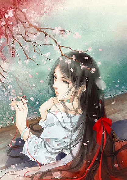 遥看佳人对窗泪
